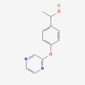 molecular formula C12H12N2O2 B2870459 1-[4-(2-Pyrazinyloxy)phenyl]-1-ethanol CAS No. 866157-14-4