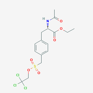 molecular formula C16H20Cl3NO6S B2870466 (S)-Ethyl 2-acetamido-3-(4-(((2,2,2-trichloroethoxy)sulfonyl)methyl)phenyl)propanoate CAS No. 1146758-12-4