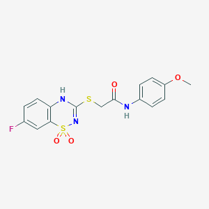 2-((7-fluoro-1,1-dioxido-4H-benzo[e][1,2,4]thiadiazin-3-yl)thio)-N-(4-methoxyphenyl)acetamide