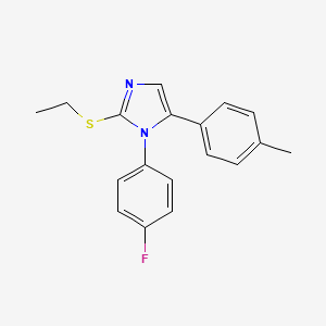 molecular formula C18H17FN2S B2870473 2-(ethylthio)-1-(4-fluorophenyl)-5-(p-tolyl)-1H-imidazole CAS No. 1207057-66-6