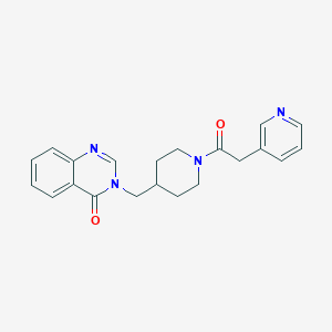 molecular formula C21H22N4O2 B2870478 3-[[1-(2-Pyridin-3-ylacetyl)piperidin-4-yl]methyl]quinazolin-4-one CAS No. 2380079-56-9