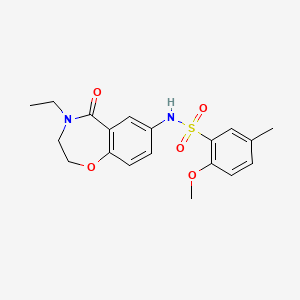 N-(4-ethyl-5-oxo-2,3,4,5-tetrahydrobenzo[f][1,4]oxazepin-7-yl)-2-methoxy-5-methylbenzenesulfonamide