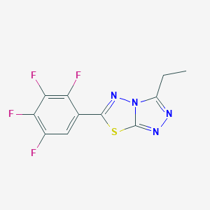 molecular formula C11H6F4N4S B287048 3-Ethyl-6-(2,3,4,5-tetrafluorophenyl)[1,2,4]triazolo[3,4-b][1,3,4]thiadiazole 