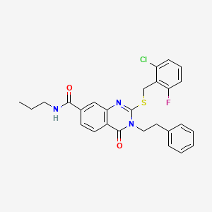2-((2-chloro-6-fluorobenzyl)thio)-4-oxo-3-phenethyl-N-propyl-3,4-dihydroquinazoline-7-carboxamide