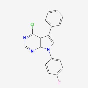 molecular formula C18H11ClFN3 B2870486 4-Chloro-7-(4-fluoro-phenyl)-5-phenyl-7H-pyrrolo[2,3-d]pyrimidine CAS No. 243665-99-8