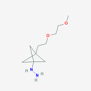 molecular formula C10H20N2O2 B2870490 [3-[2-(2-Methoxyethoxy)ethyl]-1-bicyclo[1.1.1]pentanyl]hydrazine CAS No. 2287340-42-3