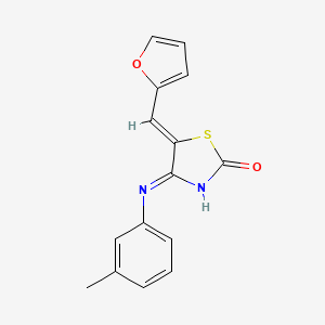 molecular formula C15H12N2O2S B2870495 (4Z,5Z)-5-(furan-2-ylmethylene)-4-(m-tolylimino)thiazolidin-2-one CAS No. 1164488-74-7