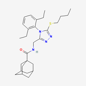 N-[[5-butylsulfanyl-4-(2,6-diethylphenyl)-1,2,4-triazol-3-yl]methyl]adamantane-1-carboxamide