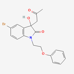 5-bromo-3-hydroxy-3-(2-oxopropyl)-1-(2-phenoxyethyl)-2,3-dihydro-1H-indol-2-one