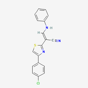 (E)-2-(4-(4-chlorophenyl)thiazol-2-yl)-3-(phenylamino)acrylonitrile