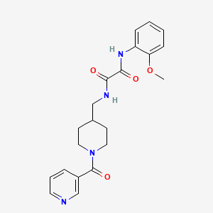 molecular formula C21H24N4O4 B2870512 N1-(2-methoxyphenyl)-N2-((1-nicotinoylpiperidin-4-yl)methyl)oxalamide CAS No. 1396887-75-4