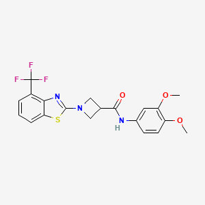 molecular formula C20H18F3N3O3S B2870513 N-(3,4-dimethoxyphenyl)-1-(4-(trifluoromethyl)benzo[d]thiazol-2-yl)azetidine-3-carboxamide CAS No. 1396886-70-6