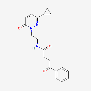 molecular formula C19H21N3O3 B2870519 N-(2-(3-cyclopropyl-6-oxopyridazin-1(6H)-yl)ethyl)-4-oxo-4-phenylbutanamide CAS No. 2097860-99-4