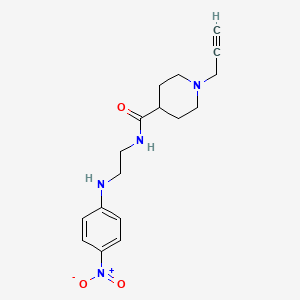 molecular formula C17H22N4O3 B2870520 N-{2-[(4-nitrophenyl)amino]ethyl}-1-(prop-2-yn-1-yl)piperidine-4-carboxamide CAS No. 1281180-56-0