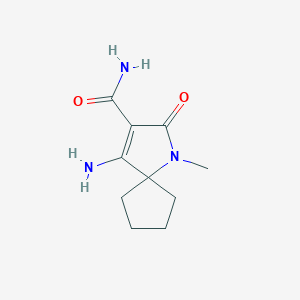 molecular formula C10H15N3O2 B2870524 4-Amino-1-methyl-2-oxo-1-azaspiro[4.4]non-3-ene-3-carboxamide CAS No. 871217-46-8