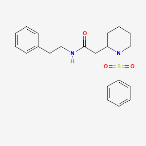 molecular formula C22H28N2O3S B2870527 N-phenethyl-2-(1-tosylpiperidin-2-yl)acetamide CAS No. 941990-34-7