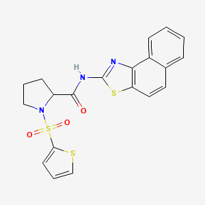 molecular formula C20H17N3O3S3 B2870529 N-(naphtho[1,2-d]thiazol-2-yl)-1-(thiophen-2-ylsulfonyl)pyrrolidine-2-carboxamide CAS No. 1105642-05-4