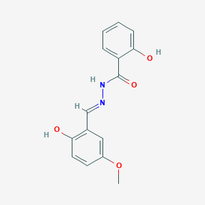 molecular formula C15H14N2O4 B2870533 (E)-2-hydroxy-N'-(2-hydroxy-5-methoxybenzylidene)benzohydrazide CAS No. 1556631-32-3