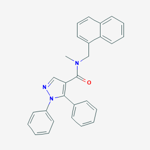 molecular formula C28H23N3O B287054 N-methyl-N-(1-naphthylmethyl)-1,5-diphenyl-1H-pyrazole-4-carboxamide 