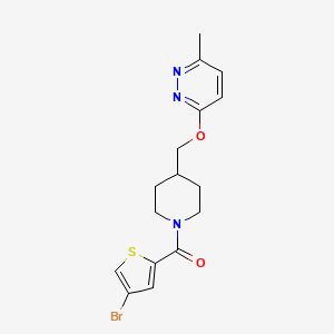 molecular formula C16H18BrN3O2S B2870540 (4-Bromothiophen-2-yl)-[4-[(6-methylpyridazin-3-yl)oxymethyl]piperidin-1-yl]methanone CAS No. 2319809-15-7