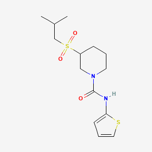 molecular formula C14H22N2O3S2 B2870543 3-(2-methylpropanesulfonyl)-N-(thiophen-2-yl)piperidine-1-carboxamide CAS No. 2097900-45-1