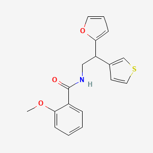 molecular formula C18H17NO3S B2870545 N-(2-(furan-2-yl)-2-(thiophen-3-yl)ethyl)-2-methoxybenzamide CAS No. 2097910-37-5