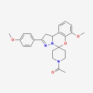 1-(7-Methoxy-2-(4-methoxyphenyl)-1,10b-dihydrospiro[benzo[e]pyrazolo[1,5-c][1,3]oxazine-5,4'-piperidin]-1'-yl)ethanone