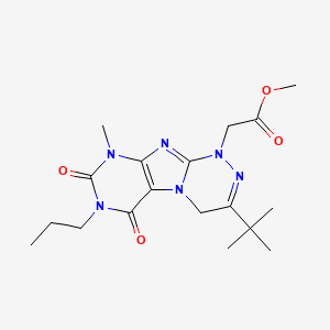 molecular formula C18H26N6O4 B2870552 Methyl 2-(3-tert-butyl-9-methyl-6,8-dioxo-7-propyl-4H-purino[8,7-c][1,2,4]triazin-1-yl)acetate CAS No. 923397-62-0