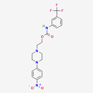 molecular formula C20H21F3N4O4 B2870558 2-[4-(4-nitrophenyl)piperazin-1-yl]ethyl N-[3-(trifluoromethyl)phenyl]carbamate CAS No. 338748-63-3