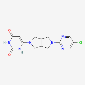 molecular formula C14H15ClN6O2 B2870559 6-[5-(5-Chloropyrimidin-2-yl)-1,3,3a,4,6,6a-hexahydropyrrolo[3,4-c]pyrrol-2-yl]-1H-pyrimidine-2,4-dione CAS No. 2415468-88-9