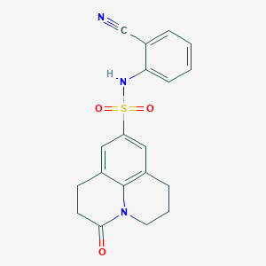 molecular formula C19H17N3O3S B2870564 N-(2-cyanophenyl)-3-oxo-1,2,3,5,6,7-hexahydropyrido[3,2,1-ij]quinoline-9-sulfonamide CAS No. 898464-61-4