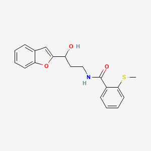 molecular formula C19H19NO3S B2870565 N-(3-(benzofuran-2-yl)-3-hydroxypropyl)-2-(methylthio)benzamide CAS No. 1448079-56-8