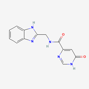 molecular formula C13H11N5O2 B2870570 N-((1H-benzo[d]imidazol-2-yl)methyl)-6-hydroxypyrimidine-4-carboxamide CAS No. 2034447-60-2