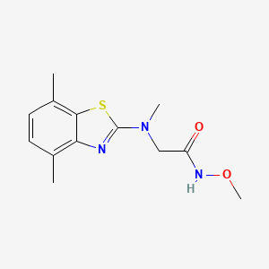 molecular formula C13H17N3O2S B2870573 2-((4,7-dimethylbenzo[d]thiazol-2-yl)(methyl)amino)-N-methoxyacetamide CAS No. 1351588-14-1