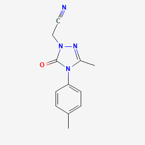 molecular formula C12H12N4O B2870577 2-[3-methyl-4-(4-methylphenyl)-5-oxo-4,5-dihydro-1H-1,2,4-triazol-1-yl]acetonitrile CAS No. 860785-01-9