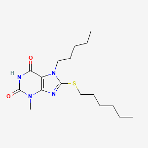 8-Hexylsulfanyl-3-methyl-7-pentylpurine-2,6-dione