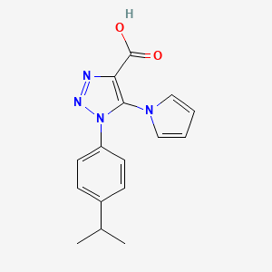 molecular formula C16H16N4O2 B2870580 1-[4-(propan-2-yl)phenyl]-5-(1H-pyrrol-1-yl)-1H-1,2,3-triazole-4-carboxylic acid CAS No. 1255782-73-0