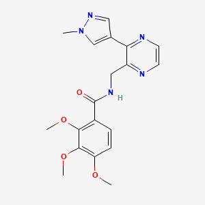 molecular formula C19H21N5O4 B2870585 2,3,4-trimethoxy-N-((3-(1-methyl-1H-pyrazol-4-yl)pyrazin-2-yl)methyl)benzamide CAS No. 2034395-40-7