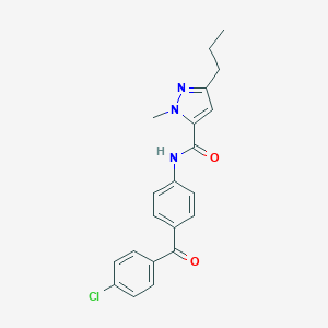 molecular formula C21H20ClN3O2 B287059 N-[4-(4-chlorobenzoyl)phenyl]-1-methyl-3-propyl-1H-pyrazole-5-carboxamide 