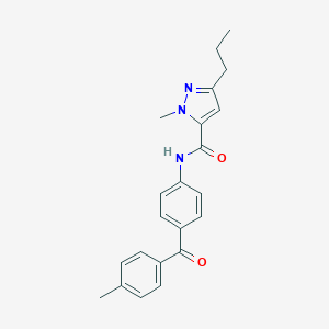 molecular formula C22H23N3O2 B287060 1-methyl-N-[4-(4-methylbenzoyl)phenyl]-3-propyl-1H-pyrazole-5-carboxamide 