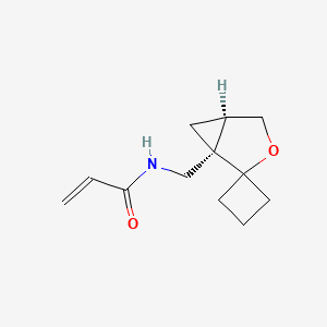 molecular formula C12H17NO2 B2870606 N-[[(1S,5R)-Spiro[3-oxabicyclo[3.1.0]hexane-2,1'-cyclobutane]-1-yl]methyl]prop-2-enamide CAS No. 2305176-62-7