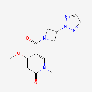 molecular formula C13H15N5O3 B2870609 5-(3-(2H-1,2,3-triazol-2-yl)azetidine-1-carbonyl)-4-methoxy-1-methylpyridin-2(1H)-one CAS No. 2189434-75-9