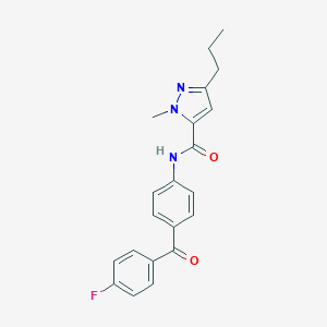 molecular formula C21H20FN3O2 B287061 N-[4-(4-fluorobenzoyl)phenyl]-1-methyl-3-propyl-1H-pyrazole-5-carboxamide 