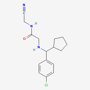 molecular formula C16H20ClN3O B2870617 2-{[(4-chlorophenyl)(cyclopentyl)methyl]amino}-N-(cyanomethyl)acetamide CAS No. 1797240-25-5