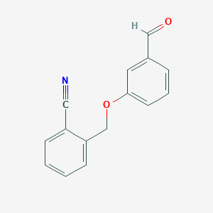 molecular formula C15H11NO2 B2870618 2-(3-Formylphenoxymethyl)benzonitrile CAS No. 928708-37-6