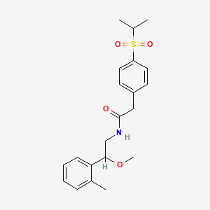 molecular formula C21H27NO4S B2870620 2-(4-(isopropylsulfonyl)phenyl)-N-(2-methoxy-2-(o-tolyl)ethyl)acetamide CAS No. 1797027-65-6