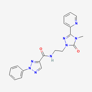 molecular formula C19H18N8O2 B2870623 N-(2-(4-methyl-5-oxo-3-(pyridin-2-yl)-4,5-dihydro-1H-1,2,4-triazol-1-yl)ethyl)-2-phenyl-2H-1,2,3-triazole-4-carboxamide CAS No. 1396685-83-8