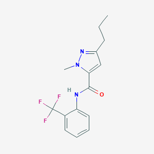 molecular formula C15H16F3N3O B287063 1-methyl-3-propyl-N-[2-(trifluoromethyl)phenyl]-1H-pyrazole-5-carboxamide 