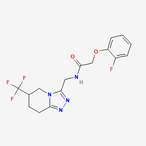 molecular formula C16H16F4N4O2 B2870631 2-(2-fluorophenoxy)-N-((6-(trifluoromethyl)-5,6,7,8-tetrahydro-[1,2,4]triazolo[4,3-a]pyridin-3-yl)methyl)acetamide CAS No. 2034380-73-7