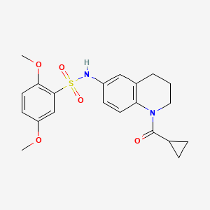 molecular formula C21H24N2O5S B2870632 N-[1-(cyclopropanecarbonyl)-3,4-dihydro-2H-quinolin-6-yl]-2,5-dimethoxybenzenesulfonamide CAS No. 932502-56-2